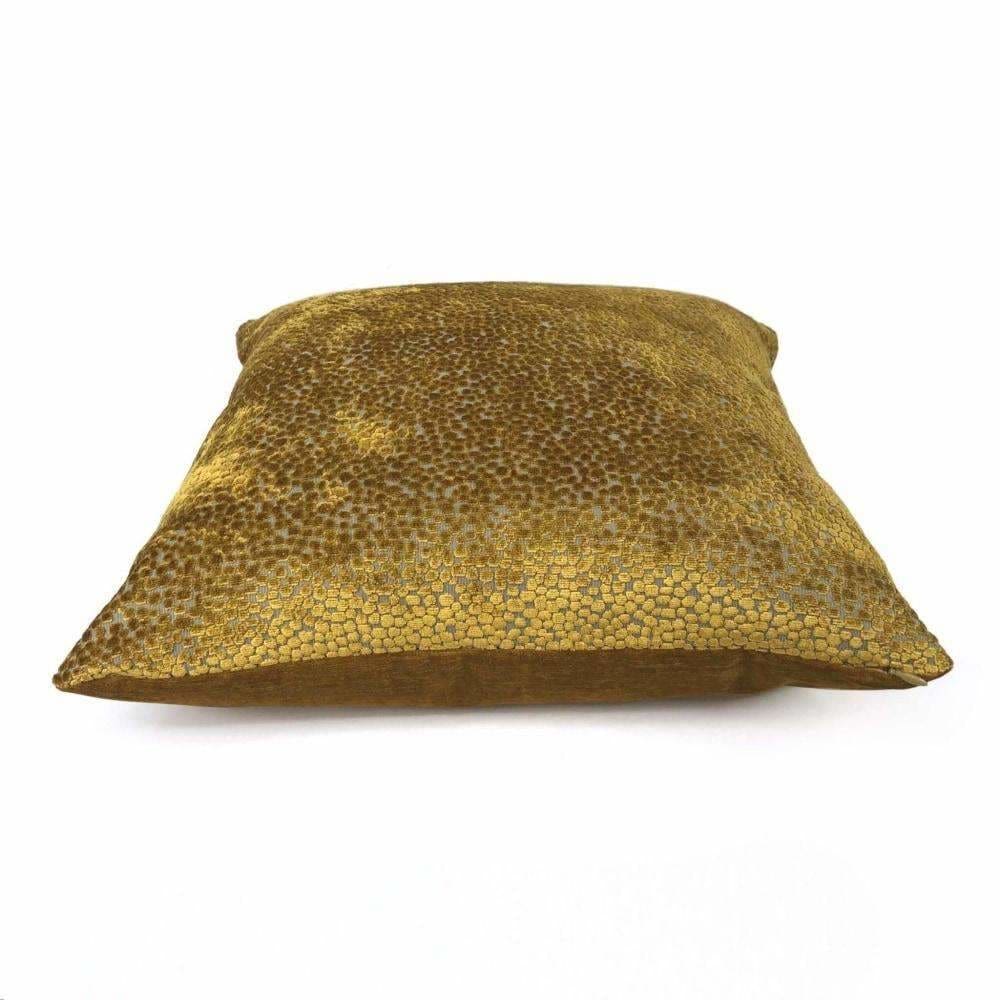 Ascott Harvest Gold Abstract Cut Velvet Dots Pillow Cover Cushion Pillow Case Euro Sham 16x16 18x18 20x20 22x22 24x24 26x26 28x28 Lumbar Pillow 12x18 12x20 12x24 14x20 16x26 by Aloriam