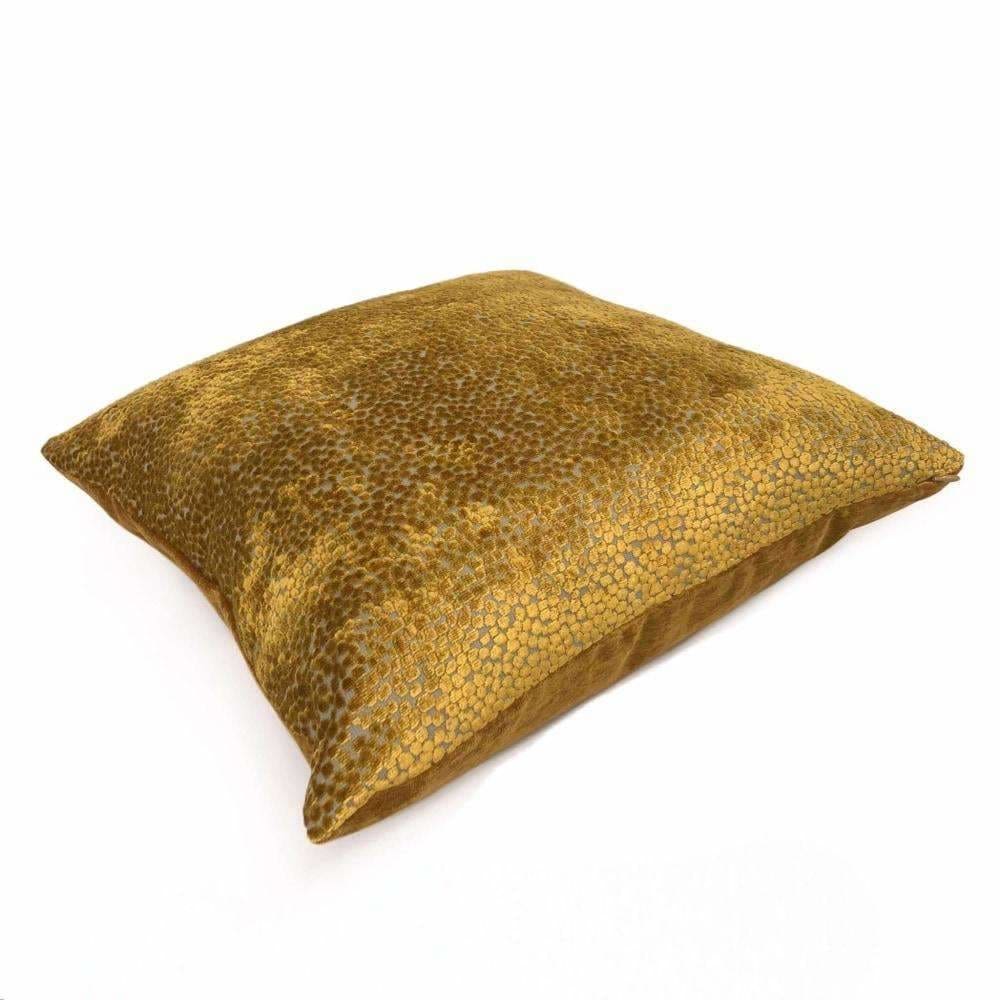 Ascott Harvest Gold Abstract Cut Velvet Dots Pillow Cover Cushion Pillow Case Euro Sham 16x16 18x18 20x20 22x22 24x24 26x26 28x28 Lumbar Pillow 12x18 12x20 12x24 14x20 16x26 by Aloriam