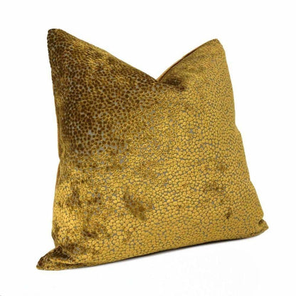 Ascott Harvest Gold Abstract Cut Velvet Dots Pillow Cover Cushion Pillow Case Euro Sham 16x16 18x18 20x20 22x22 24x24 26x26 28x28 Lumbar Pillow 12x18 12x20 12x24 14x20 16x26 by Aloriam