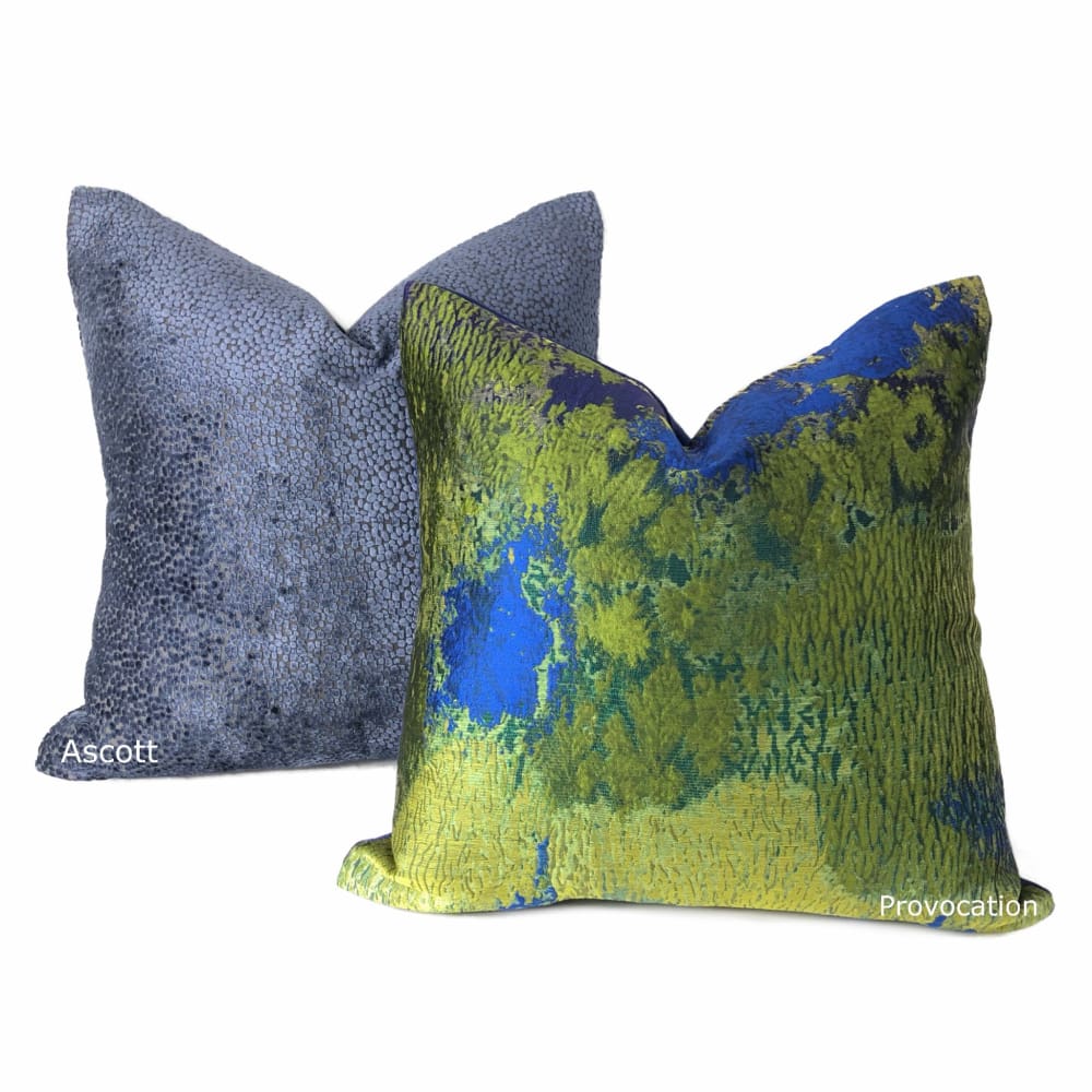 Ascott Navy Blue Abstract Cut Velvet Dots Pillow Cover - Aloriam