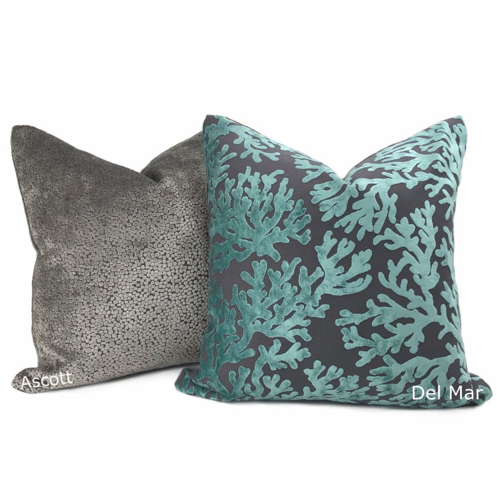 Ascott Pewter Gray Abstract Cut Velvet Dots Pillow Cover - Aloriam