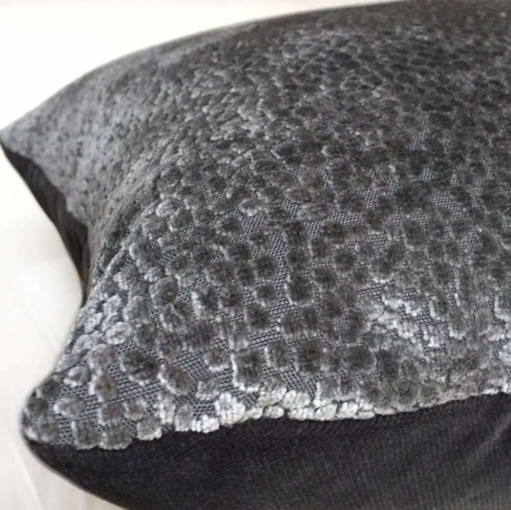 Pewter Gray Abstract Cut Velvet Dots Euro Sham 26x26