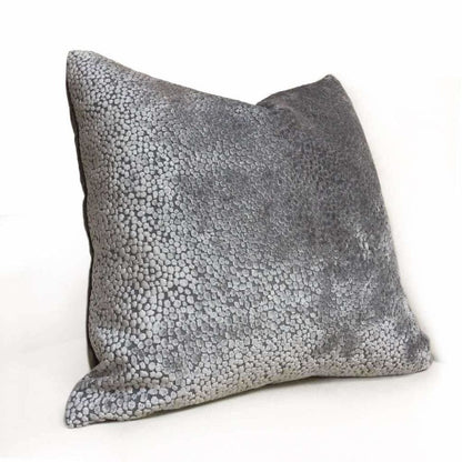 Pewter Gray Abstract Cut Velvet Dots Pillow Case 22x22