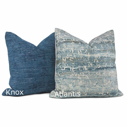 Atlantis Watery Blues Abstract Texture Pillow Cover - Aloriam