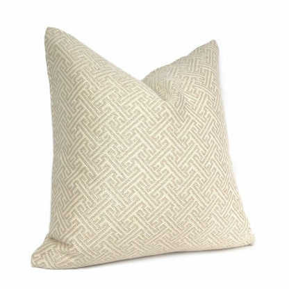 Atlas Greek Key Cream Geometric Pillow Cover - Aloriam