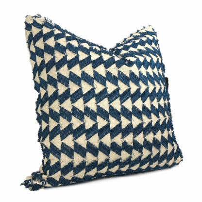 Atwood Blue Fringe Texture Pillow Cover - Aloriam