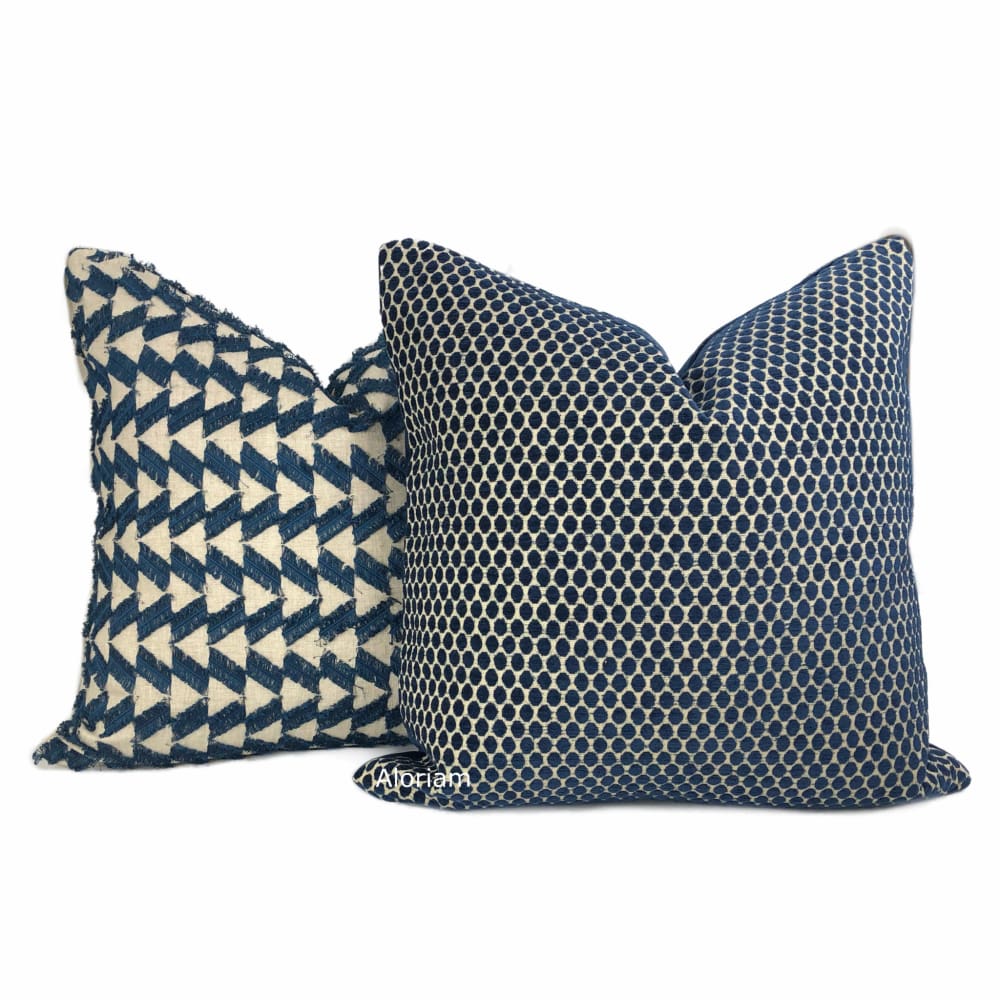 Atwood Blue Fringe Texture Pillow Cover - Aloriam