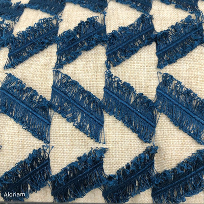 Atwood Blue Fringe Texture Pillow Cover - Aloriam