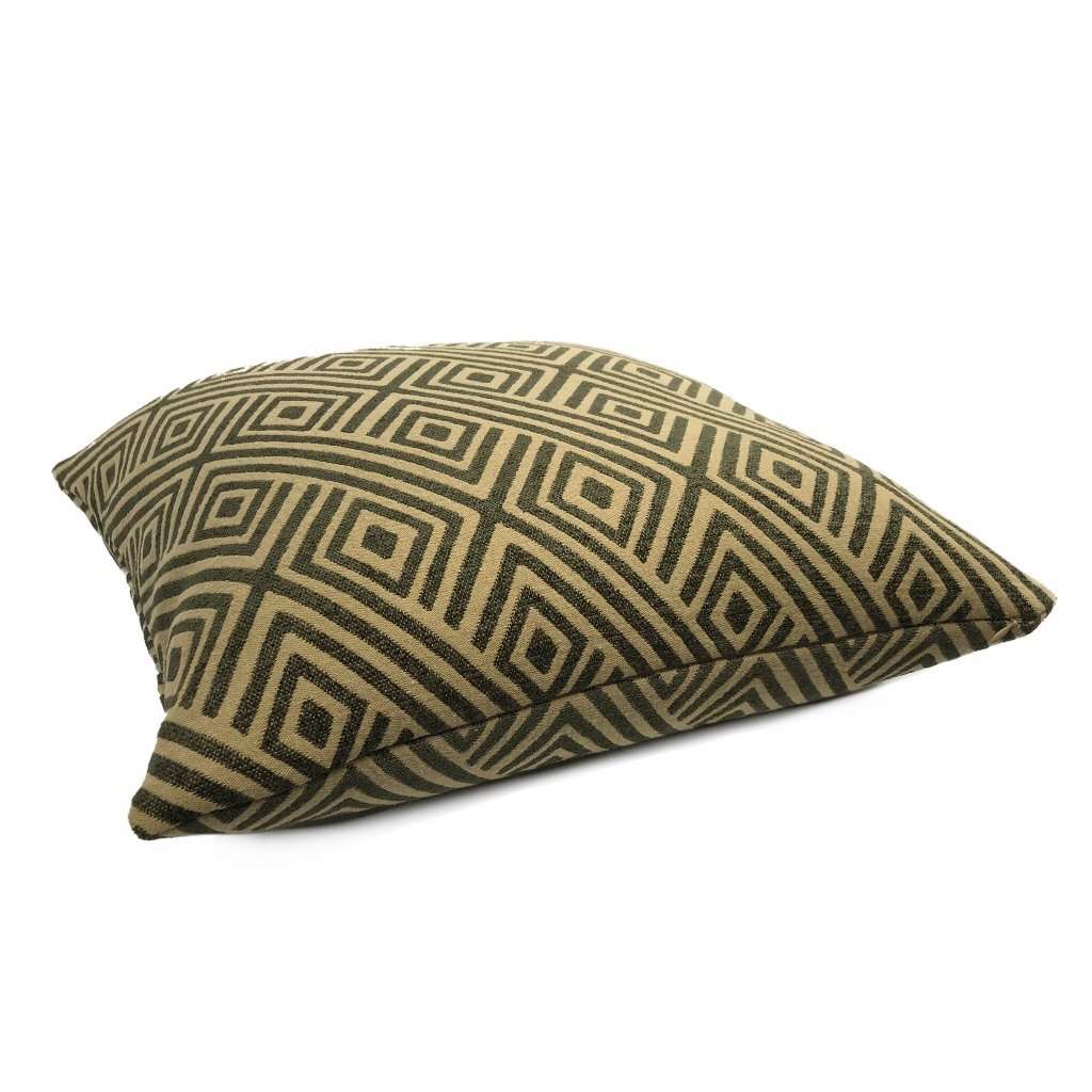 Aziza Brown & Ochre Geometric Diamond Pillow Cover Cushion Pillow Case Euro Sham 16x16 18x18 20x20 22x22 24x24 26x26 28x28 Lumbar Pillow 12x18 12x20 12x24 14x20 16x26 by Aloriam