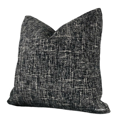 Bailey Black Tweed Textured Pillow Cover - Aloriam