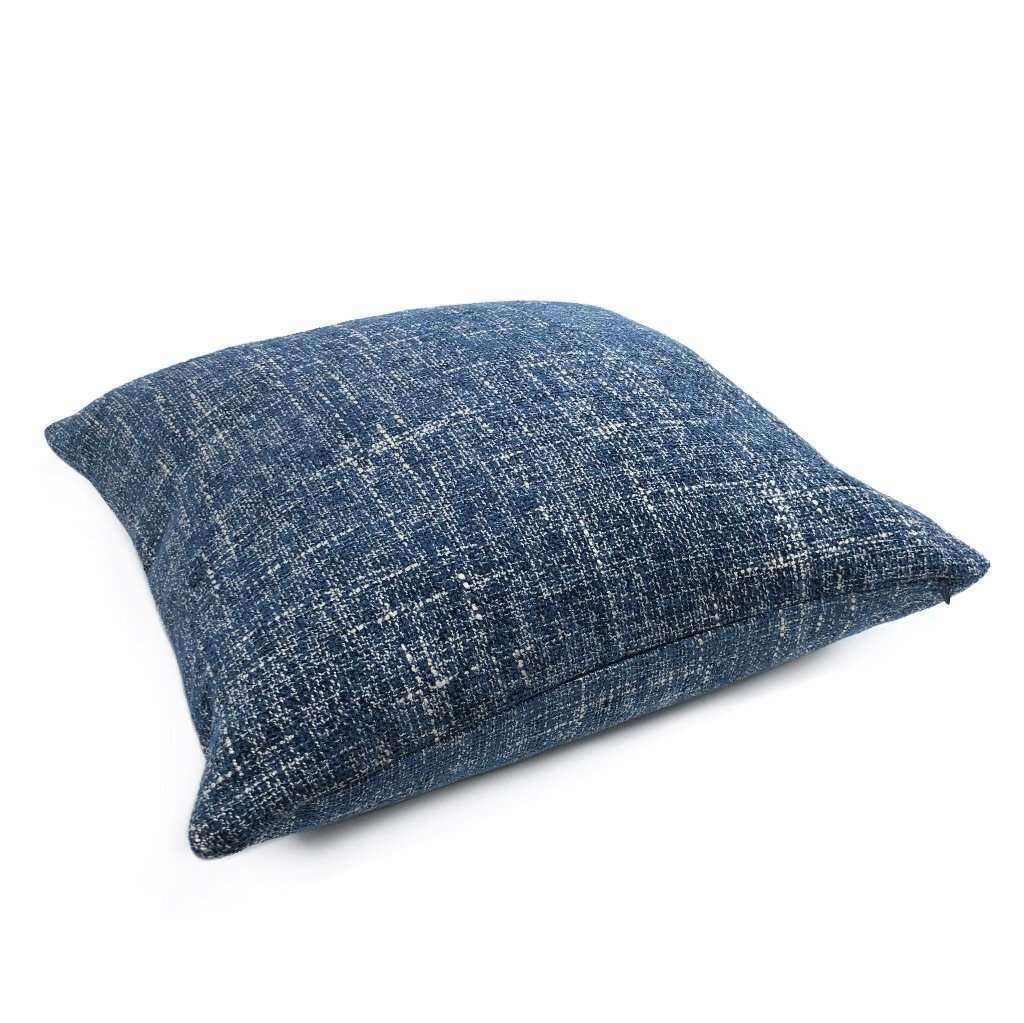 Bailey Ocean Blue Tweed Textured Pillow Cover Cushion Pillow Case Euro Sham 16x16 18x18 20x20 22x22 24x24 26x26 28x28 Lumbar Pillow 12x18 12x20 12x24 14x20 16x26 by Aloriam