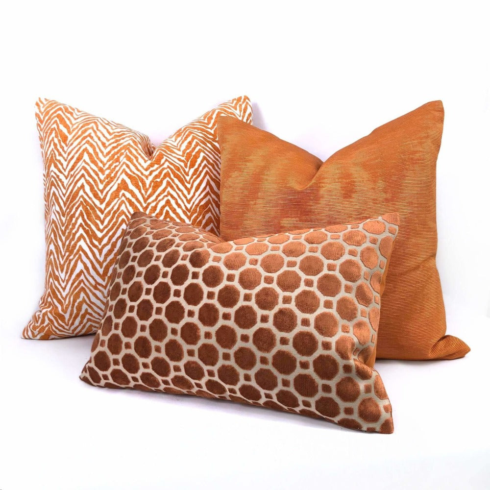 Aloriam Beacon Hill Terracotta Orange Moire Pillow Cover Fits 14x26 Insert 13x25 Cover Limit 2