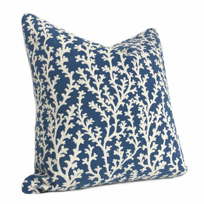 Beatrix Blue White Floral Vine Pillow Cover - Aloriam