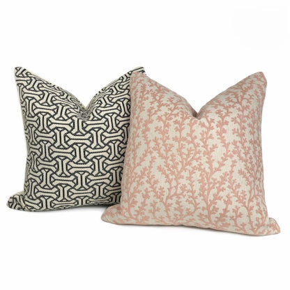 Beatrix Blush Pink Floral Vine Pillow Cover - Aloriam