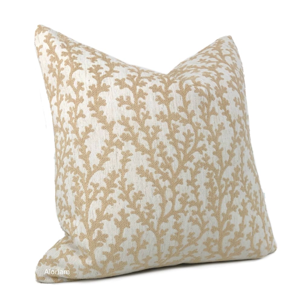 Beatrix Fawn Beige Floral Vine Pillow Cover - Aloriam