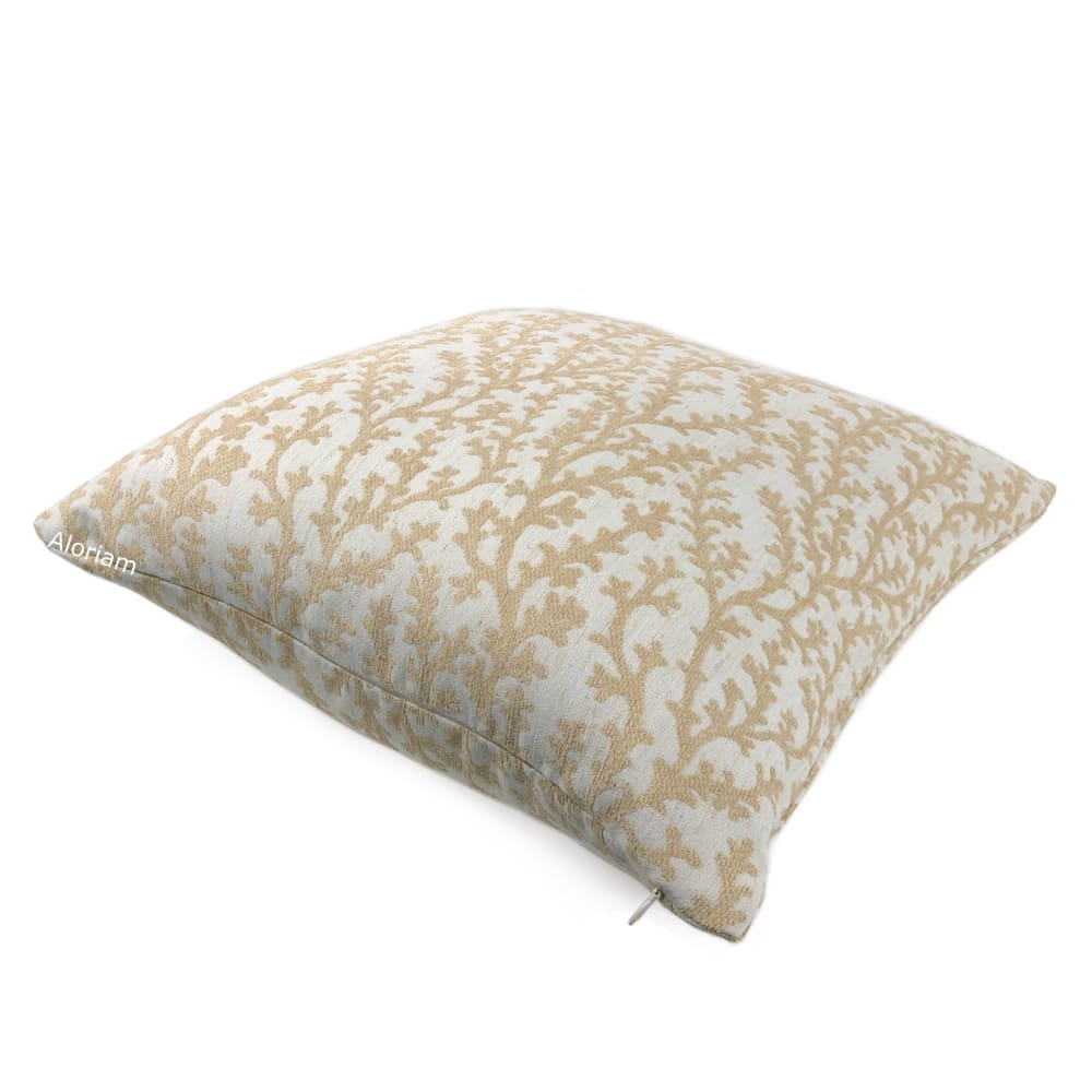 Beatrix Fawn Beige Floral Vine Pillow Cover - Aloriam