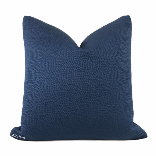 Beckett Dark Blue Pebble Texture Pillow Cover - Aloriam