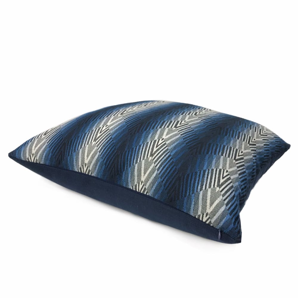 Beekman Blue Art Deco Chevron Stripe Pillow Cover - Aloriam