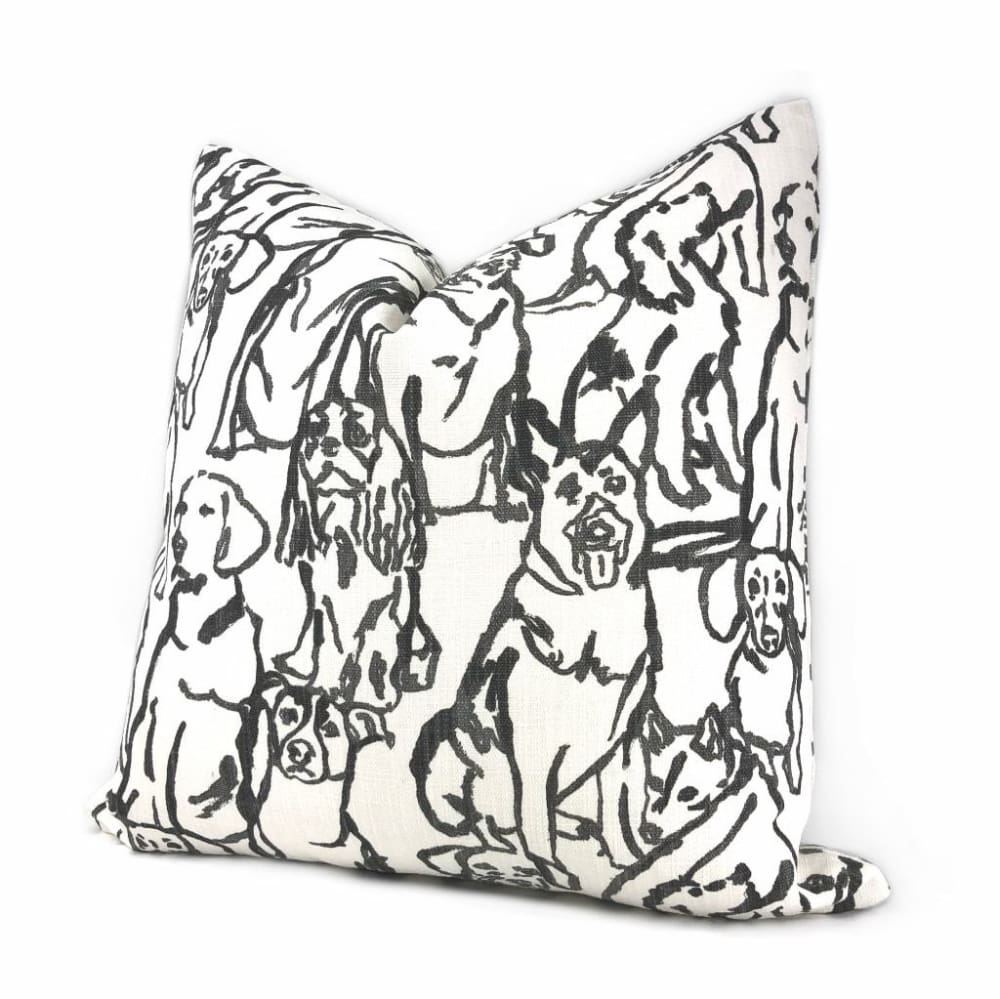 Best Friends Black & White Dogs Print Pillow Cover (Lacefield Designs fabric) - Aloriam