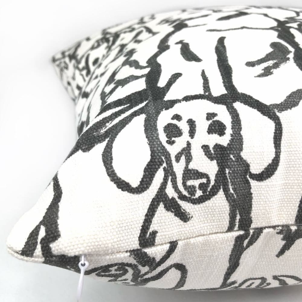 Best Friends Black & White Dogs Print Pillow Cover (Lacefield Designs fabric) - Aloriam