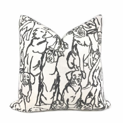 Best Friends Black & White Dogs Print Pillow Cover (Lacefield Designs fabric) - Aloriam