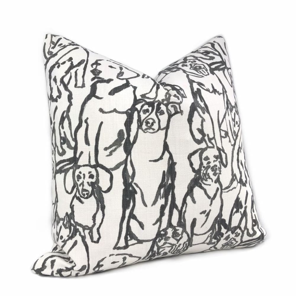 Best Friends Black & White Dogs Print Pillow Cover (Lacefield Designs fabric) - Aloriam