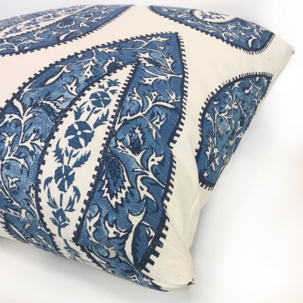 Bindi Blue Teardrop Paisley Motif Pillow Cover (Made from Lacefield Designs fabric) - Aloriam