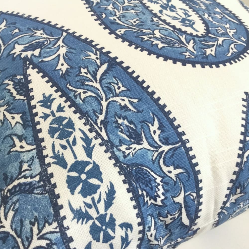 Bindi Blue Teardrop Paisley Motif Pillow Cover (Made from Lacefield Designs fabric) - Aloriam