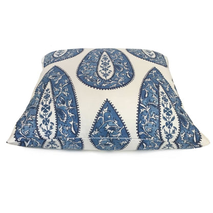 Bindi Blue Teardrop Paisley Motif Pillow Cover (Made from Lacefield Designs fabric) - Aloriam