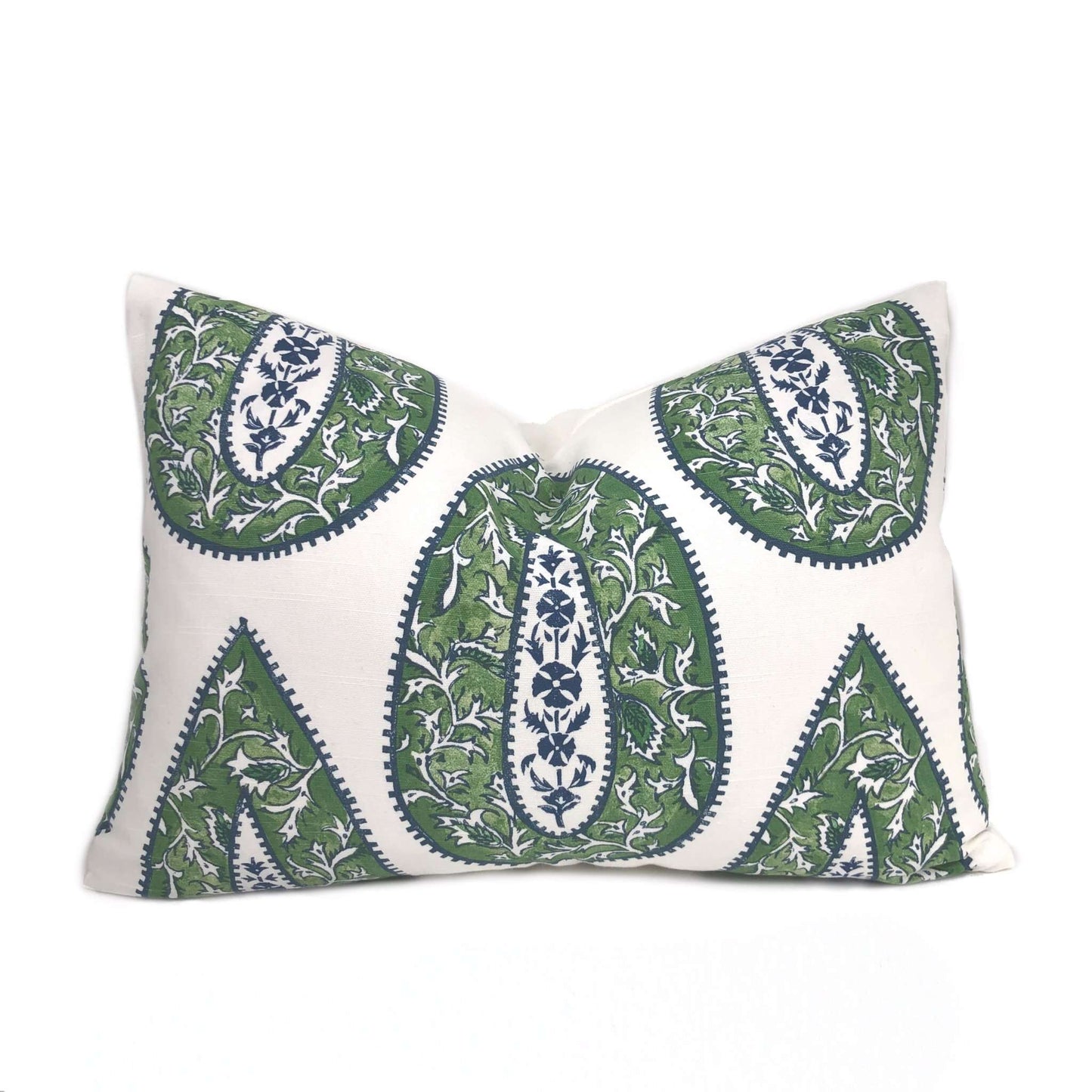 Bindi Kelly Green Teardrop Paisley Motif Pillow Cover (Made from Lacefield Designs fabric) Cushion Pillow Case Euro Sham 16x16 18x18 20x20 22x22 24x24 26x26 28x28 Lumbar Pillow 12x18 12x20 12x24 14x20 16x26 by Aloriam