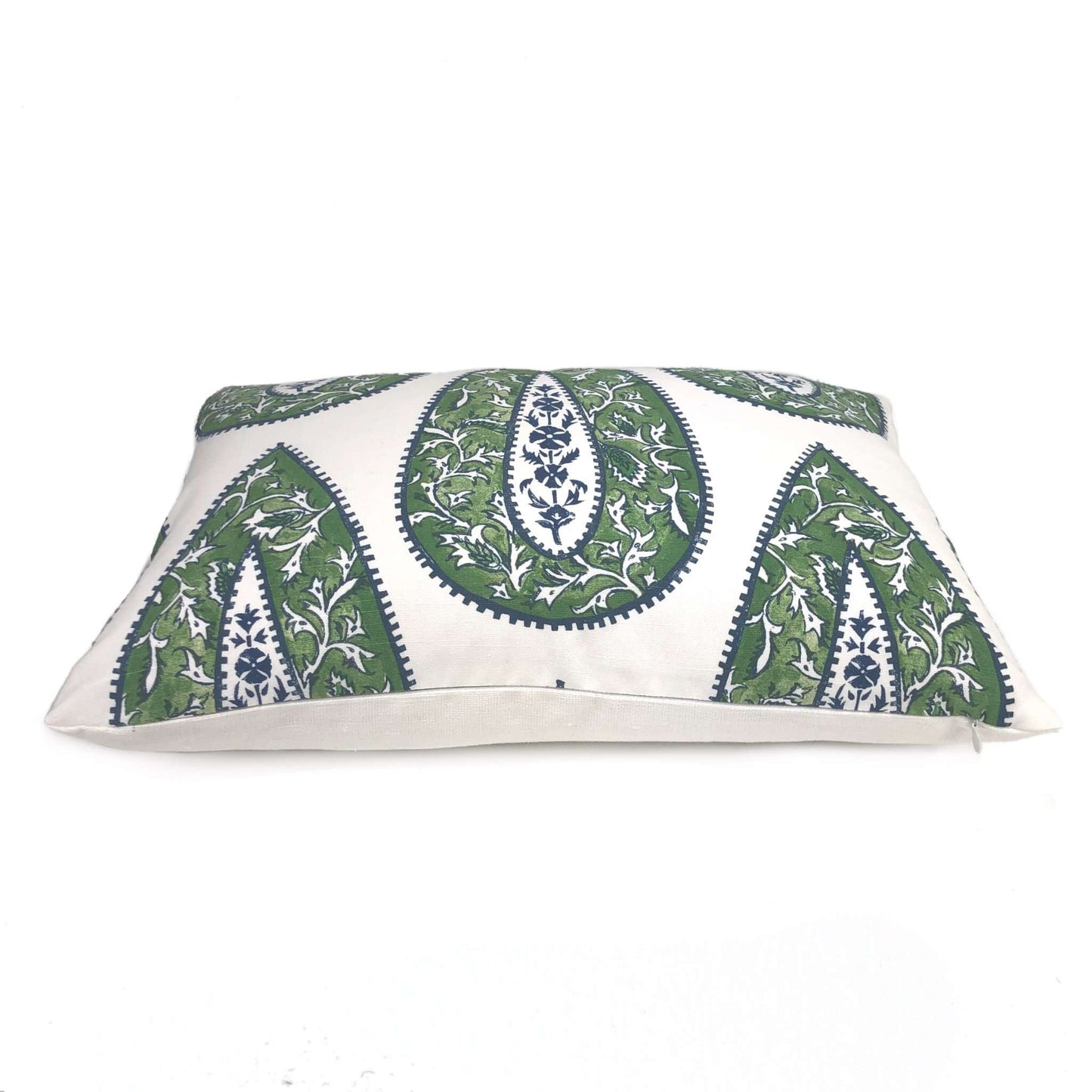 Bindi Kelly Green Teardrop Paisley Motif Pillow Cover (Made from Lacefield Designs fabric) Cushion Pillow Case Euro Sham 16x16 18x18 20x20 22x22 24x24 26x26 28x28 Lumbar Pillow 12x18 12x20 12x24 14x20 16x26 by Aloriam