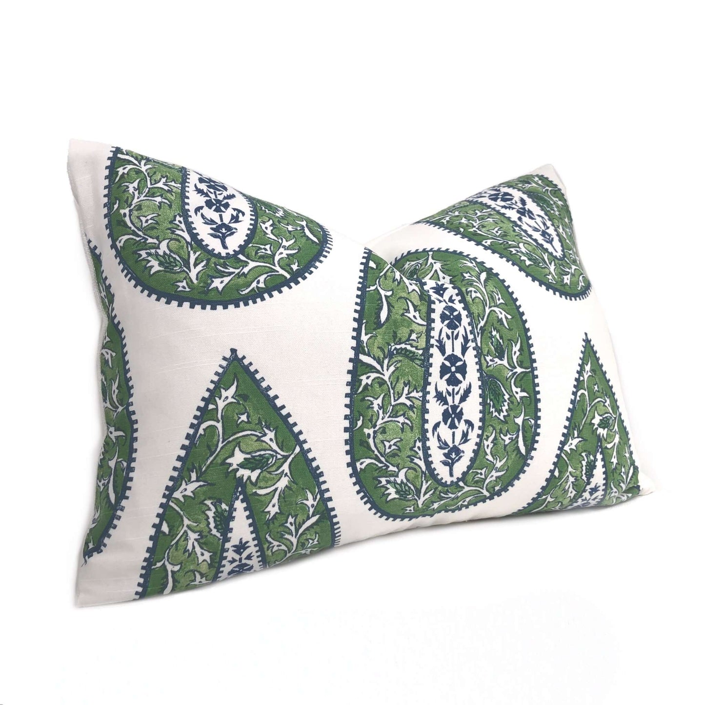 Bindi Kelly Green Teardrop Paisley Motif Pillow Cover (Made from Lacefield Designs fabric) Cushion Pillow Case Euro Sham 16x16 18x18 20x20 22x22 24x24 26x26 28x28 Lumbar Pillow 12x18 12x20 12x24 14x20 16x26 by Aloriam