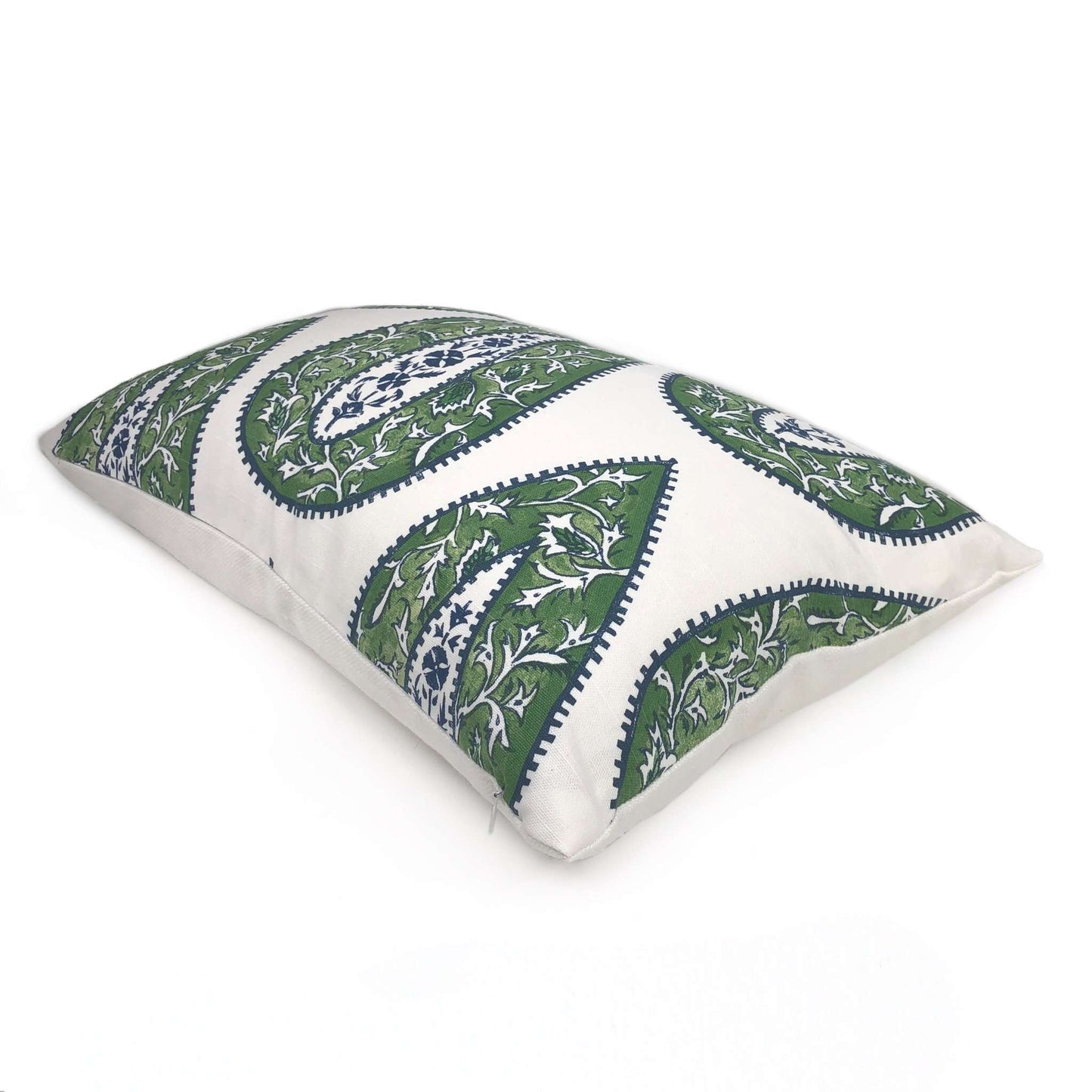 Bindi Kelly Green Teardrop Paisley Motif Pillow Cover (Made from Lacefield Designs fabric) Cushion Pillow Case Euro Sham 16x16 18x18 20x20 22x22 24x24 26x26 28x28 Lumbar Pillow 12x18 12x20 12x24 14x20 16x26 by Aloriam