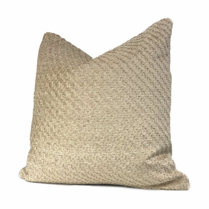 Bismarck Wheat Beige Soft Textured Chenille Pillow Cover - Aloriam