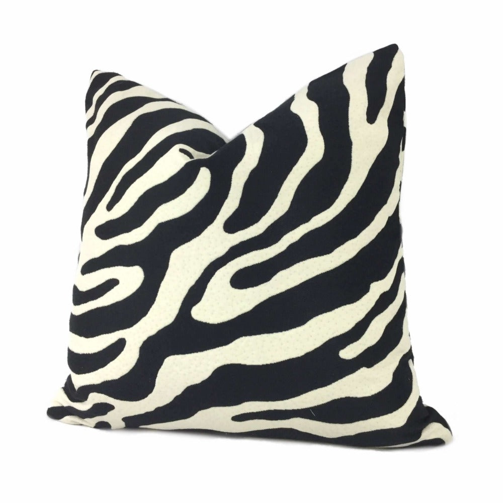 Black Cream Zebra Stripe Pillow Case Pillow Sham 16x16 18x18 20x20 22x22 24x24 26x26 28x28