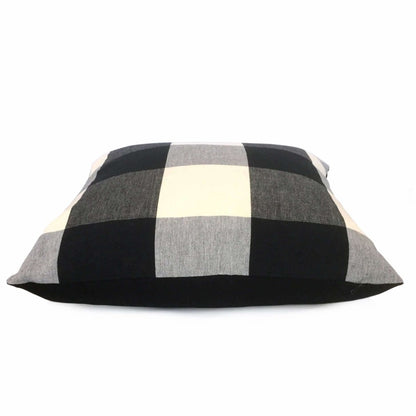 Black Gray Cream Buffalo Plaid Pillow Sham