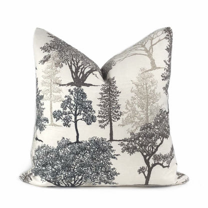 Black & White Tree Silhouette Toile Pillow Cushion Cover - Aloriam