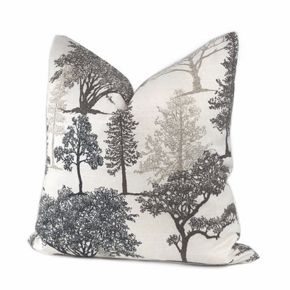 Black & White Tree Silhouette Toile Pillow Cushion Cover - Aloriam