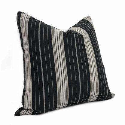 Bond Street Black Gray Taupe Pinstripe Lumbar Pillow 12x18 12x20 12x24 14x20 16x26