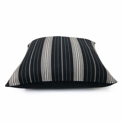 Bond Street Black Gray Taupe Pinstripe Pillow Cover Cushion Pillow Case Euro Sham 16x16 18x18 20x20 22x22 24x24 26x26 28x28 Lumbar Pillow 12x18 12x20 12x24 14x20 16x26 by Aloriam