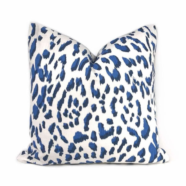 Blue Animal Print Pillow Cover 18x18, 20x20, 22x22, 24x24, 12x20