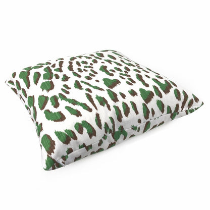 Brenner Forest Green Brown White Leopard Print Pillow Cover - Aloriam