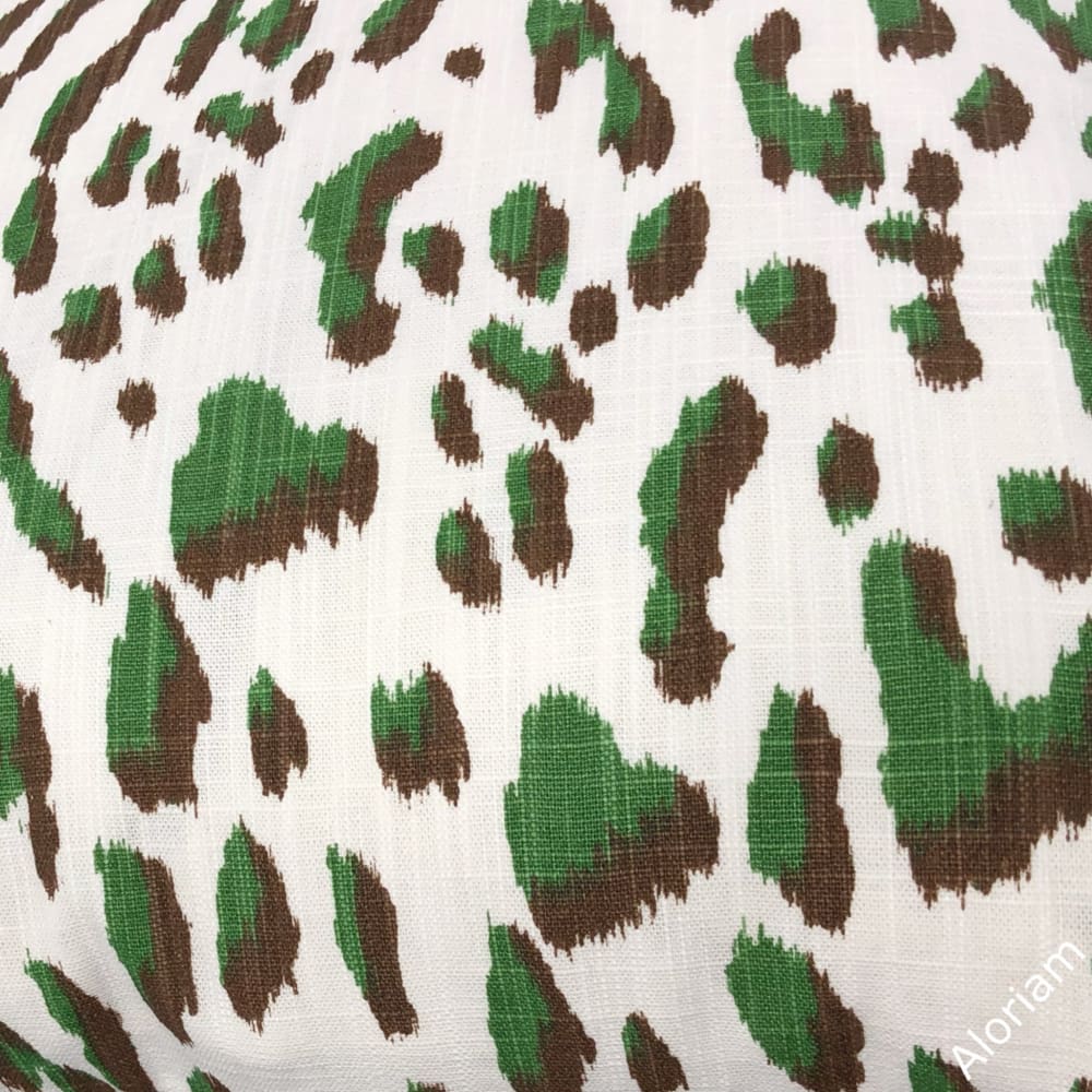 Brenner Forest Green Brown White Leopard Print Pillow Cover - Aloriam