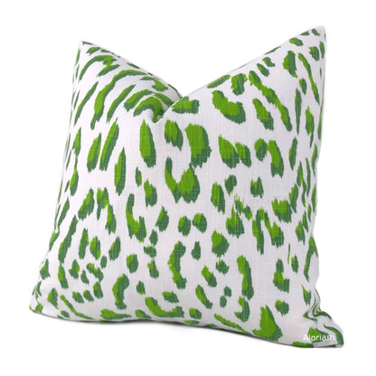 Brenner Lime Green & White Leopard Print Pillow Cover - Aloriam