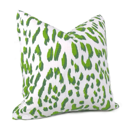 Brenner Lime Green & White Leopard Print Pillow Cover - Aloriam