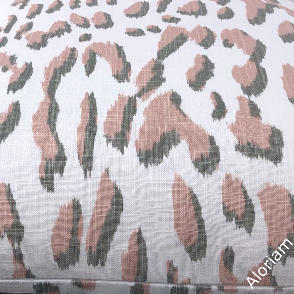 Brenner Pink Gray White Leopard Print Pillow Cover - Aloriam