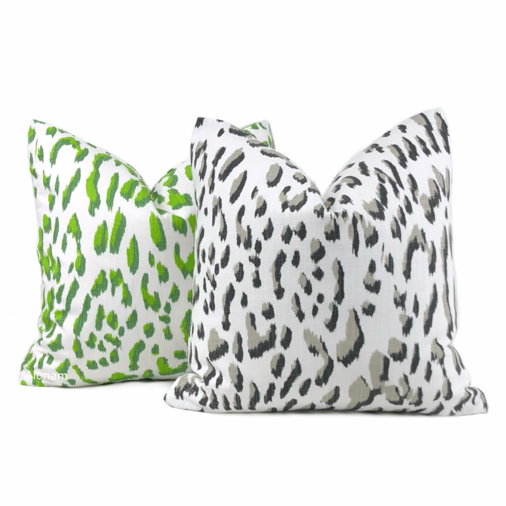 Brenner Taupe Black White Leopard Print Pillow Cover - Aloriam