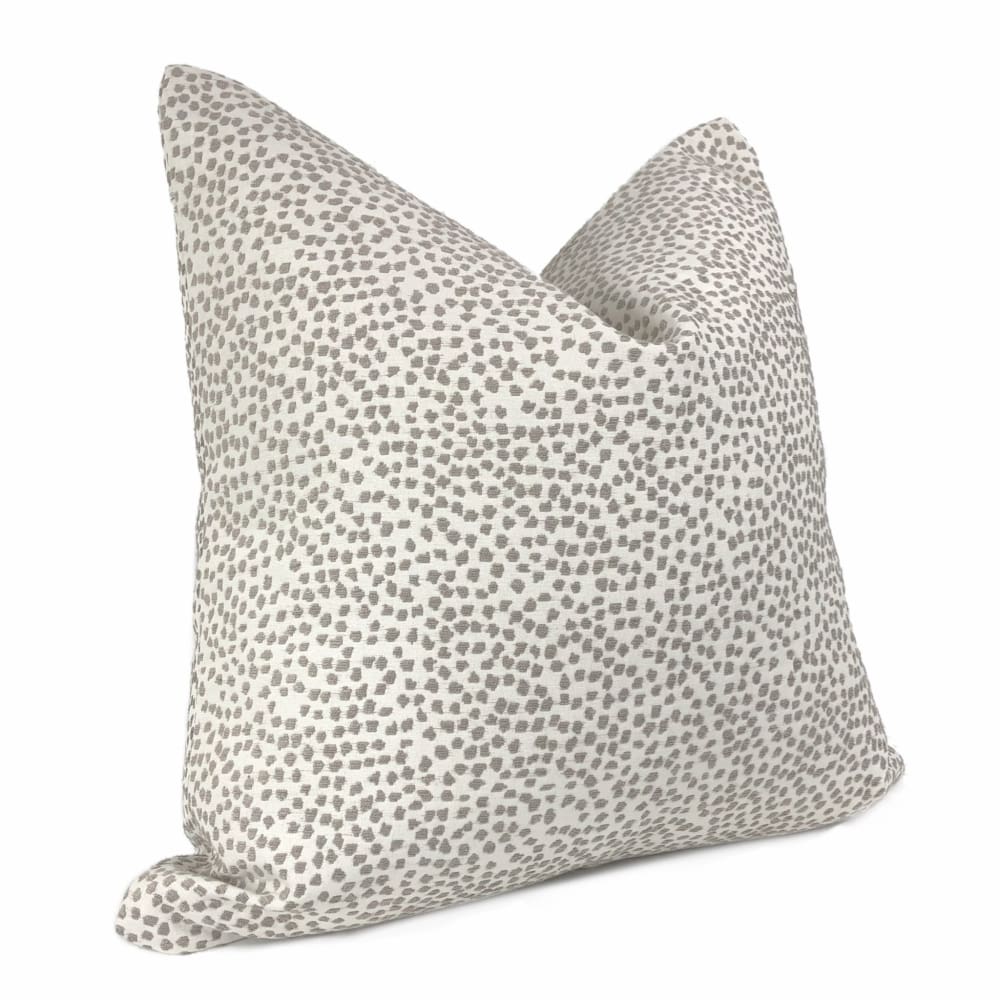 Brimley Taupe Textured Small Dots Chenille Pillow Cover - Aloriam