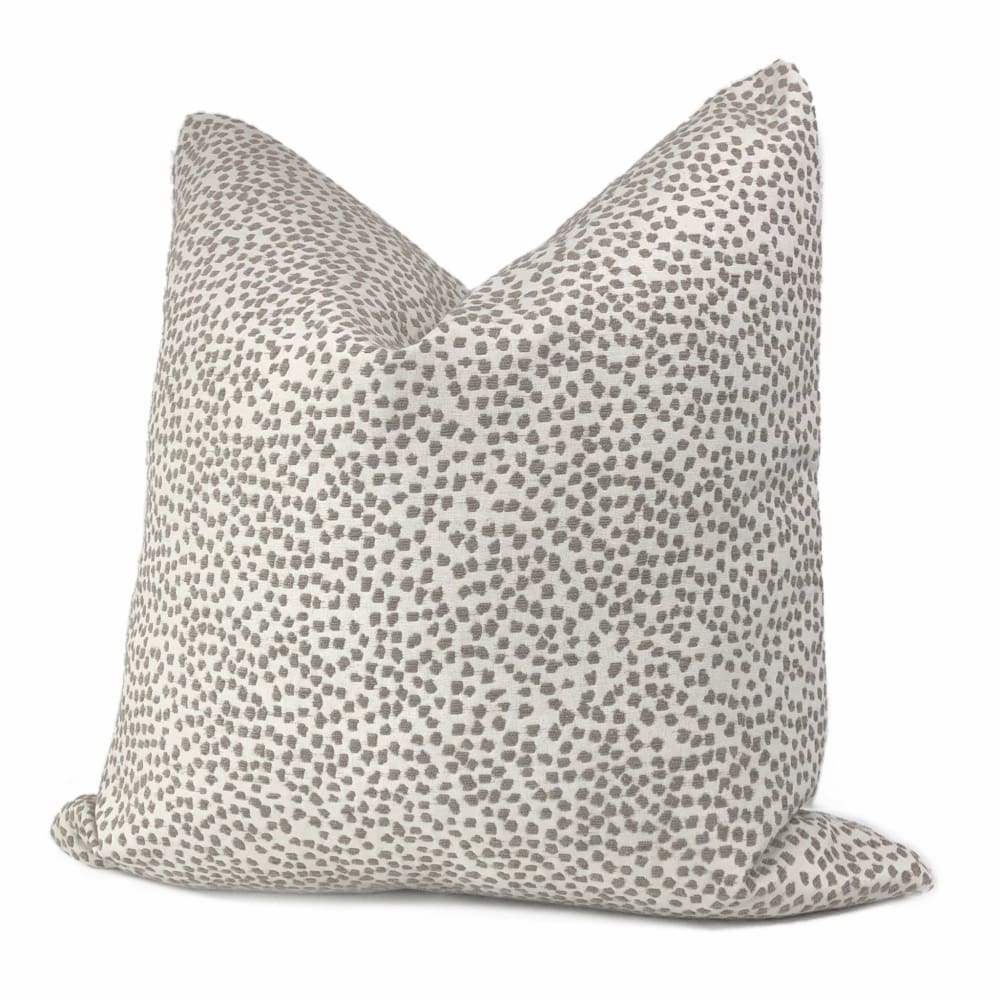 Brimley Taupe Textured Small Dots Chenille Pillow Cover - Aloriam