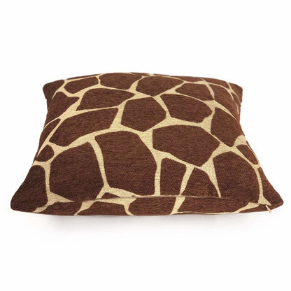 Brown Tan Giraffe Pattern Chenille Pillow Cover Cushion Pillow Case Euro Sham 16x16 18x18 20x20 22x22 24x24 26x26 28x28 Lumbar Pillow 12x18 12x20 12x24 14x20 16x26 by Aloriam